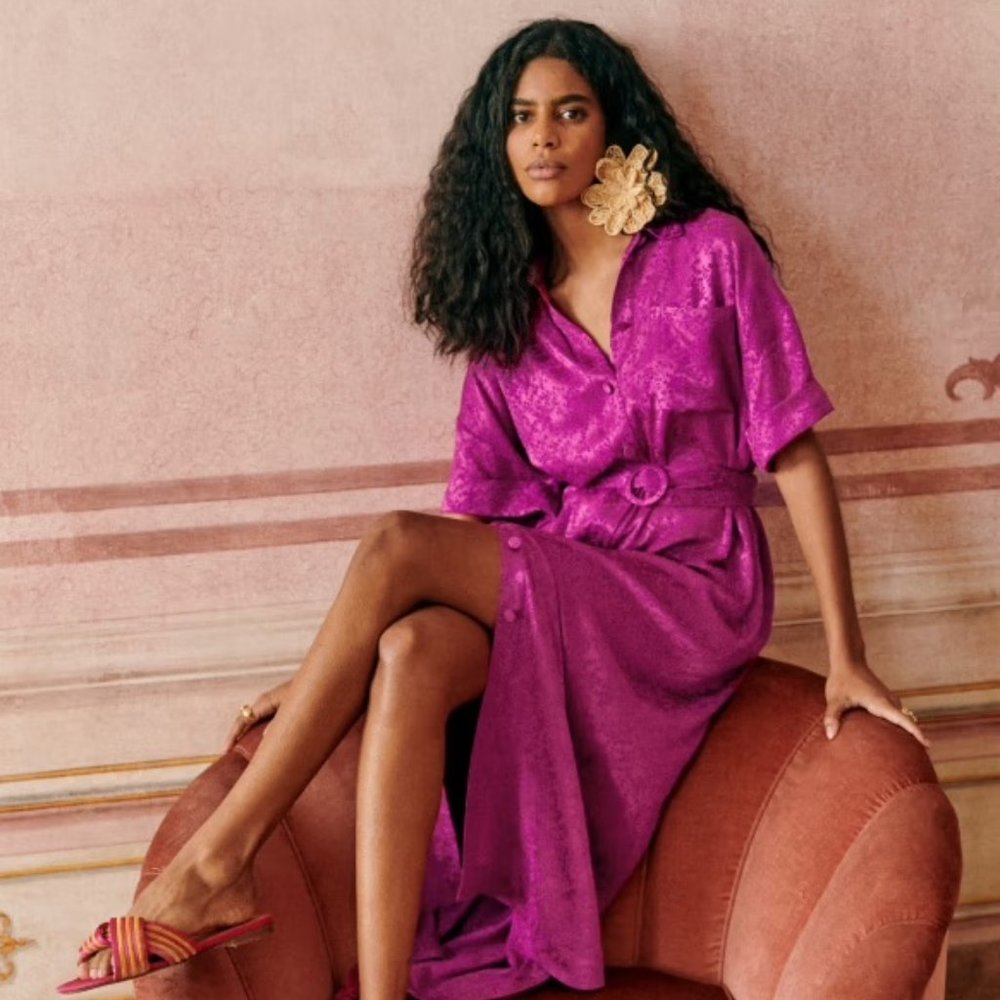 Sezane Editions Dora Dress Fuschia 38 (6) fits like 40 (8)